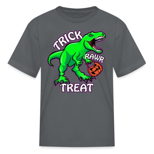 Trick Rawr Treat T Rex Dinosaur Halloween Cartoon - Kids' T-Shirt