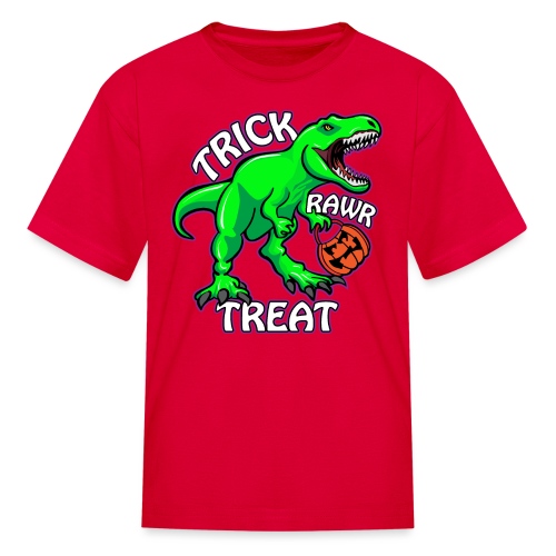 Trick Rawr Treat T Rex Dinosaur Halloween Cartoon - Kids' T-Shirt