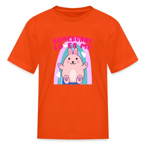 Easter Bunny Rabbit Rainbow Hearts Kawaii Anime LG - Kids' T-Shirt