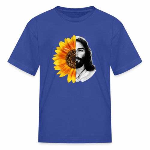 Jesus Christ Sunflower Christian God Faith Flower - Kids' T-Shirt
