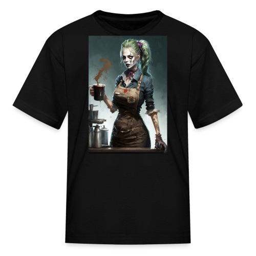 Zombie Coffee Barista Girl 04: Z In Everyday Life - Kids' T-Shirt