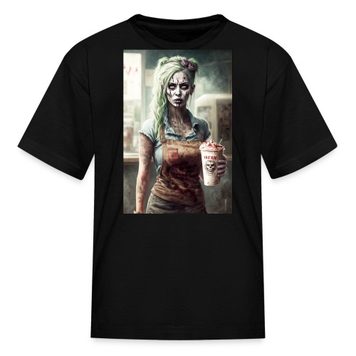 Zombie Coffee Barista Girl 02: Z In Everyday Life - Kids' T-Shirt