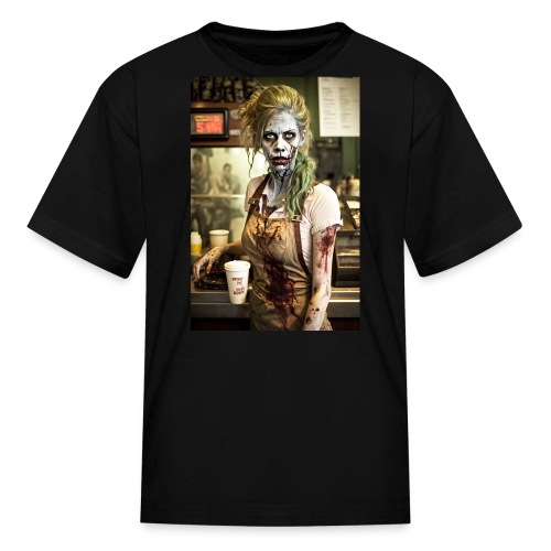 Zombie Coffee Barista Girl 03: Z In Everyday Life - Kids' T-Shirt