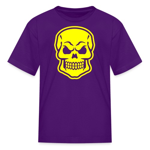 Skull vector yellow - Kids' T-Shirt