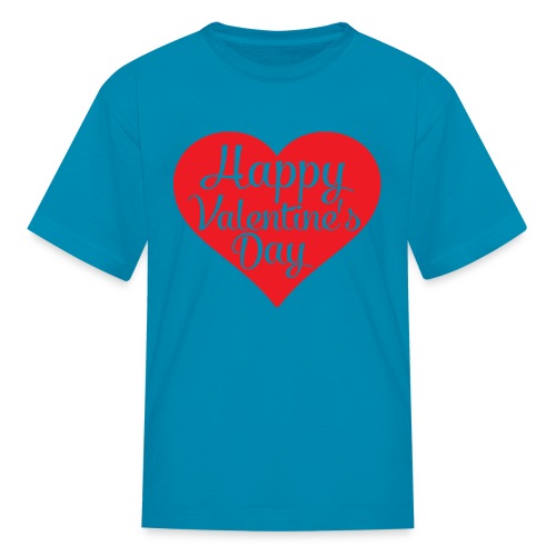 Happy Valentine s Day Heart T shirts and Cute Font - Kids' T-Shirt
