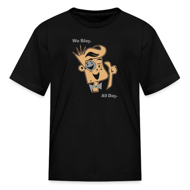 We Slay All Day Shiny Shirt Metallic Silver & Gold