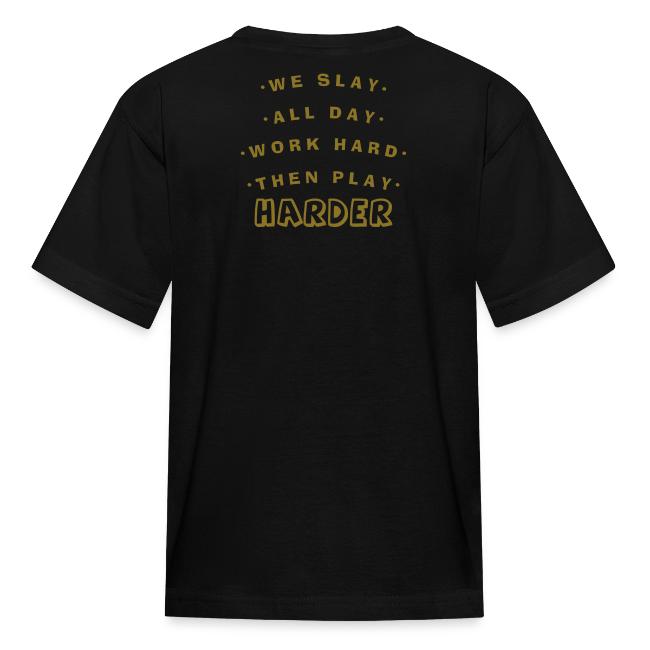 We Slay All Day Shiny Shirt Metallic Silver & Gold