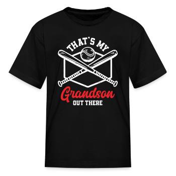 Baseball Grandson - Kid's T-Shirt - black - Front