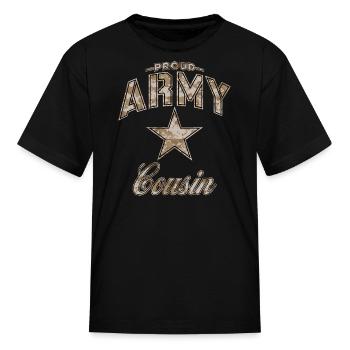 Army Cousin Shirts Camo - Kid's T-Shirt - black - Front