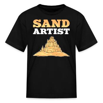Sand Artist Sand Art Sandcastle and Sand Sculpture - Kid's T-Shirt - black - Front