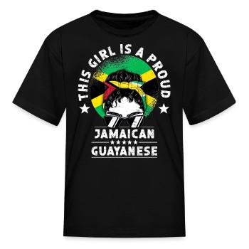 Jamaica Flag Guyana Grown Women Girl Citizen - Kid's T-Shirt - black - Front
