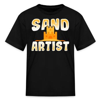 Sand Artist Sand Art Sandcastle and Sand Sculpture - Kid's T-Shirt - black - Front