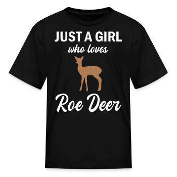 Roe Deer Forest Animal Lovers Girls Gift - Kid's T-Shirt - black - Front