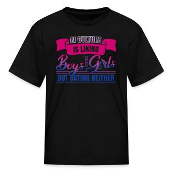 Bi Culture Bisexual Pride Flag - Kid's T-Shirt - black - Front