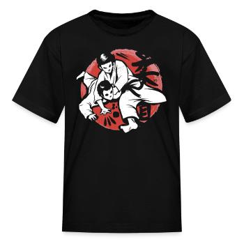 Martial Arts Judo Grappling Japanese Kanji Fighter - Kid's T-Shirt - black - Front