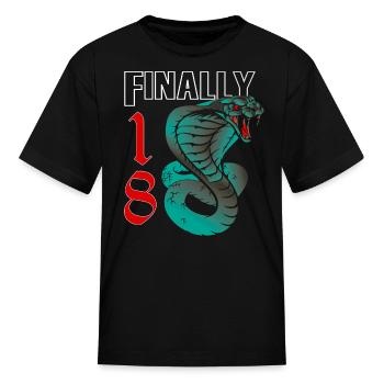 18 years old, birth saying - Kid's T-Shirt - black - Front