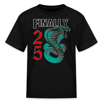 25 years old, birth saying - Kid's T-Shirt - black - Front