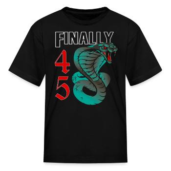 45 years old, birth saying - Kid's T-Shirt - black - Front