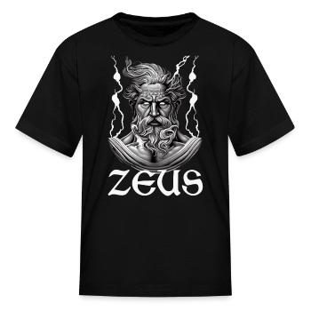 Zeus God Lightning Greek Mythology - Kid's T-Shirt - black - Front