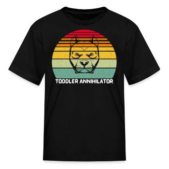 Retro Pitbull Toddler annihilator - Kid's T-Shirt - black - Front