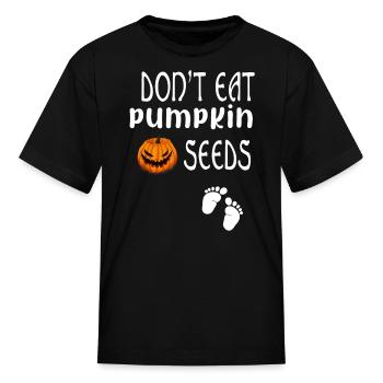 Pregnant Pumpkin Women Funny - Kid's T-Shirt - black - Front