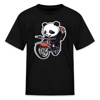 Panda Bike Bike Panda - Kid's T-Shirt - black - Front