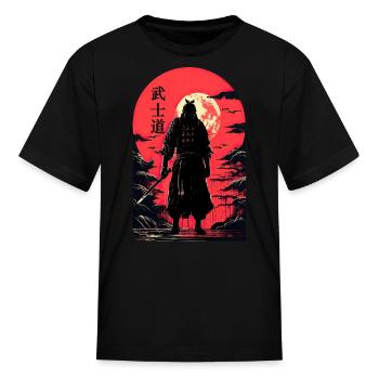 Japanese Samurai Bushido Code Warrior Kanji Soft G - Kid's T-Shirt - black - Front