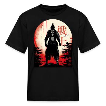 Bushido Code Samurai Japanese Warrior Kanji - Kid's T-Shirt - black - Front