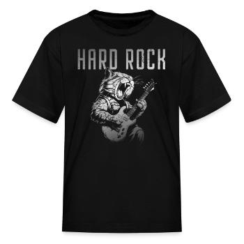 Hard Rock Cat Guitar - Kid's T-Shirt - black - Front