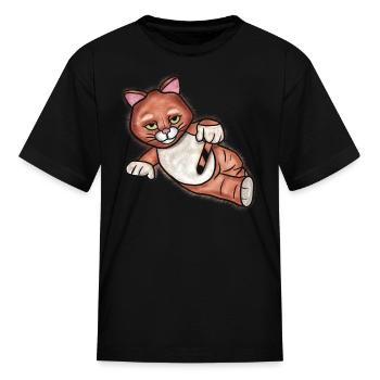 Orange Kitty - Crazy Cool Kids Shirt Design - Kid's T-Shirt - black - Front