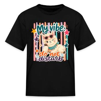 Chemise mignonne en forme de lama | Mon vibe ne dérange pas drôle - T-shirt Enfant - noir - Devant