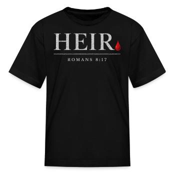 Heir Romans 8:17 Christian Faith Verse - Kid's T-Shirt - black - Front