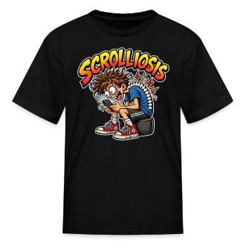 Scrolliosis - Kid's T-Shirt - black - Front