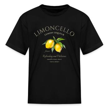 Italian Limoncello Vintage Label - Amalfi Coast - Kid's T-Shirt - black - Front