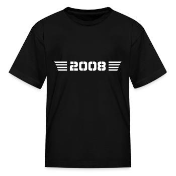 Year of birth Birthday Born In - Made in 2008 - Kid's T-Shirt - black - Front