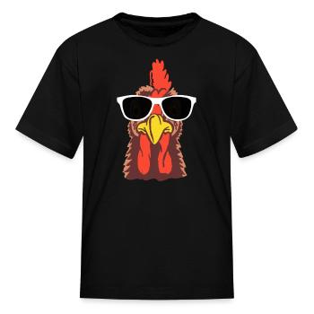 Funny Chicken Tshirt - Kid's T-Shirt - black - Front