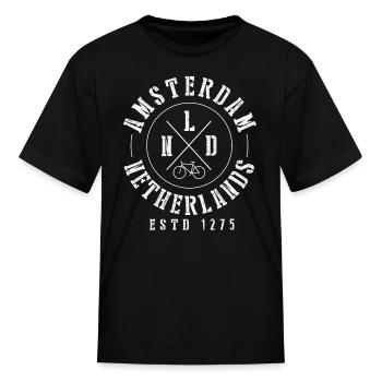 Amsterdam Netherlands - Kid's T-Shirt - black - Front