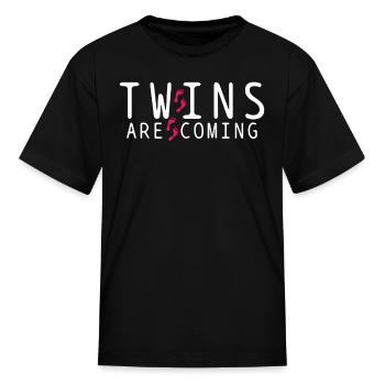 Pregnant twins - Kid's T-Shirt - black - Front