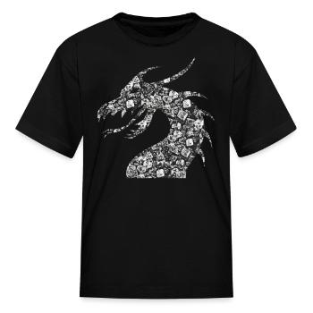 RPG DICE DRAGON Cube - Kid's T-Shirt - black - Front