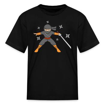 Ninja - Kid's T-Shirt - black - Front