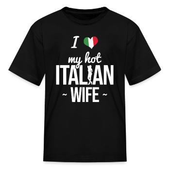 Italian Flag Italy Italian - Kid's T-Shirt - black - Front