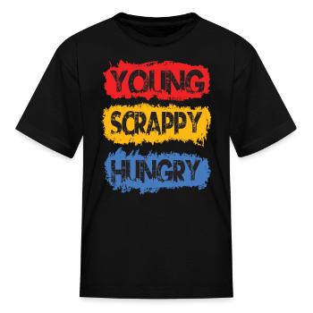 Young Scrappy Hungry - Kid's T-Shirt - black - Front