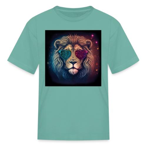 Jesus Lion of Judah wearing love glasses - Kid's T-Shirt