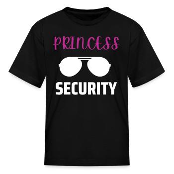Princess security funny design for girls - Kid's T-Shirt - black - Front