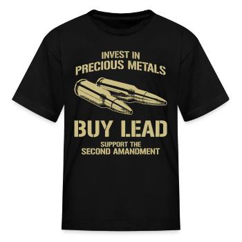 Gun Control Precious Metals - Kid's T-Shirt - black - Front