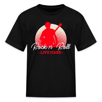Rock N Roll Live Hard - Kid's T-Shirt - black - Front