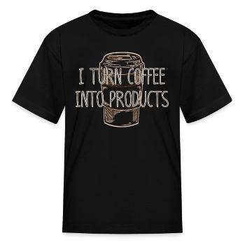 Product Manager with Coffee - Kid's T-Shirt - black - Front