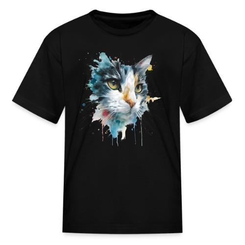 Watercolor cat face - Kid's T-Shirt