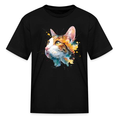 Cat: Feline Ink Burst - Kid's T-Shirt