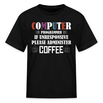Computer Programmer Software Coding - Kid's T-Shirt - black - Front
